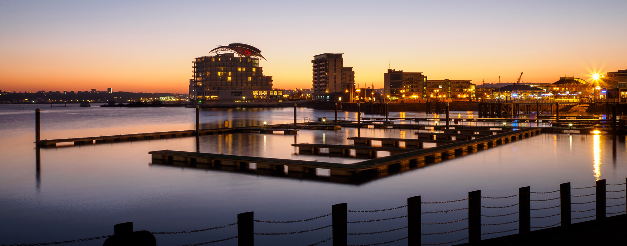 Aerial view of Cardiff Bay